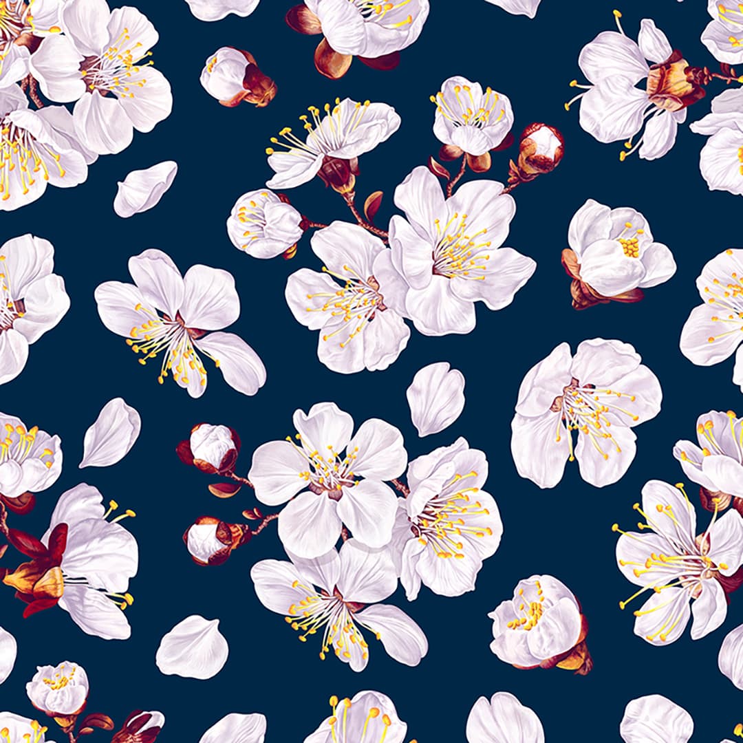 Estampado floral apricot sublimado en tela